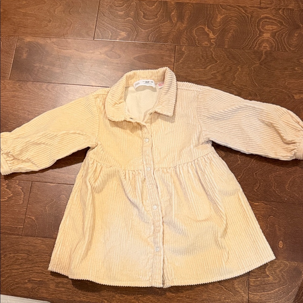 Zara Kids Button Down Corduroy Shirt - Beige